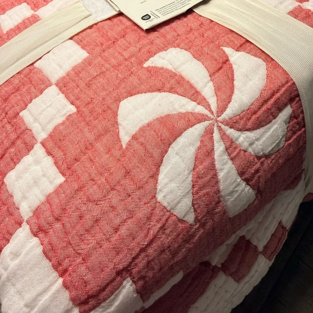 Threshold Pink and White Quilted Bedding